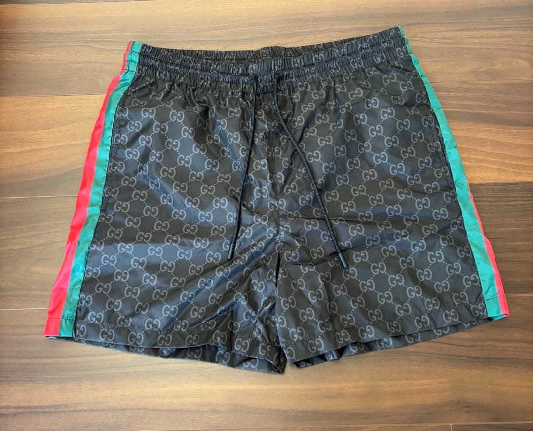 【GUCCI】ストレートレッグ ストライプスイムウエア （サイズ46）