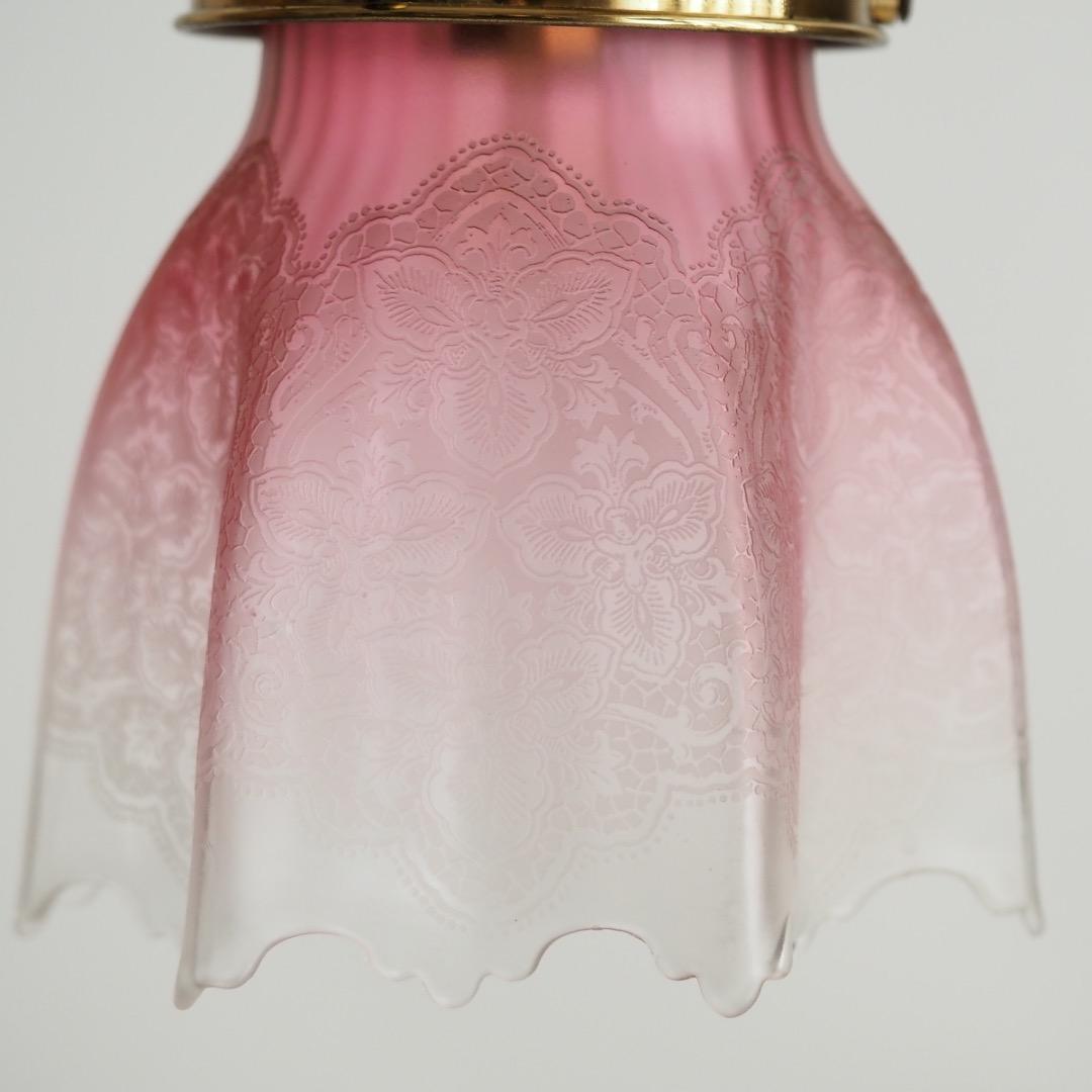 シェードランプ 天吊ランプ エッチング / アンティーク 英国製