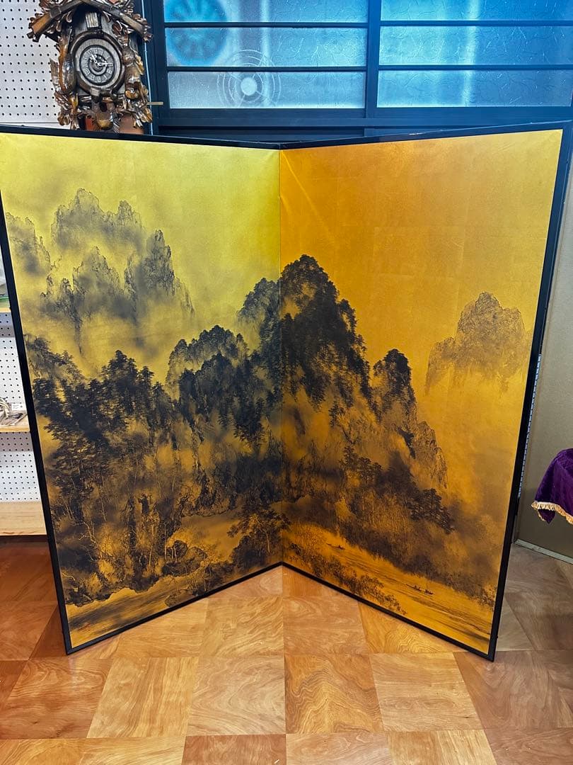 屏風　金色　和室　昭和