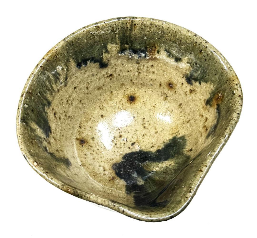 江戸時代中期 尾張徳川家御用窯 御深井焼 茶碗 伝世品焼物 ウブ品WWTT304