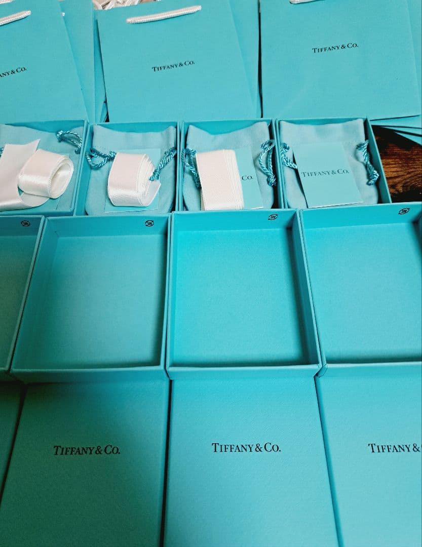 ティファニー 空箱① 巾着 リボン カード ショップ 袋 12セット 国内現行品