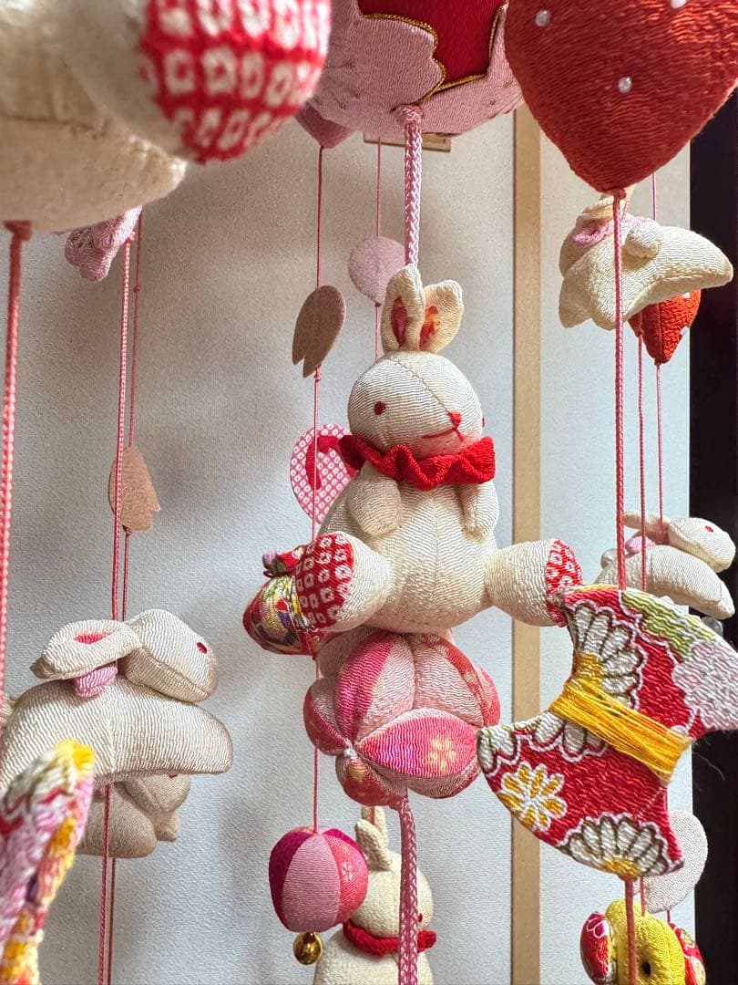 吊るし雛 120㎝ 雛飾り うさぎ つまみ細工 つるし雛