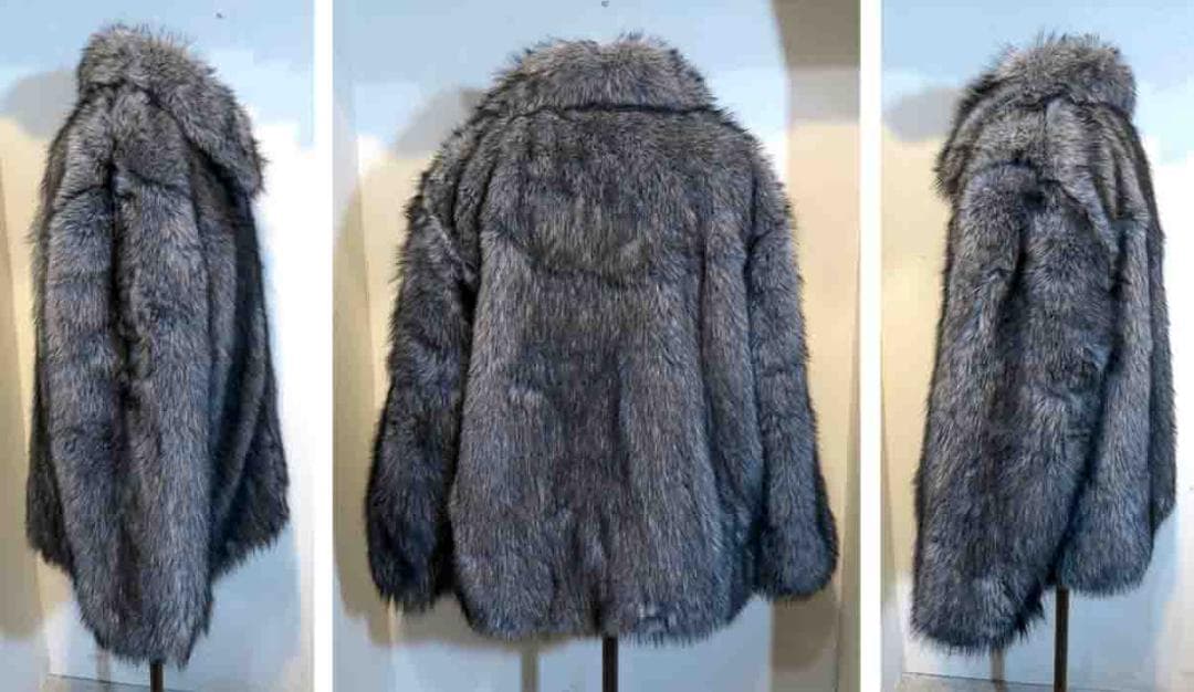 L ファー ブルゾン 大きなサイズ グレー ロック ロカビリー ヴィジュアル系