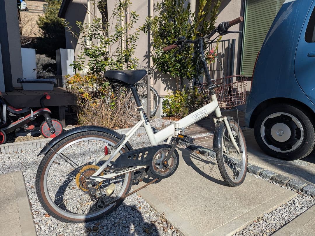 折りたたみ自転車 ホワイト 6段変速
