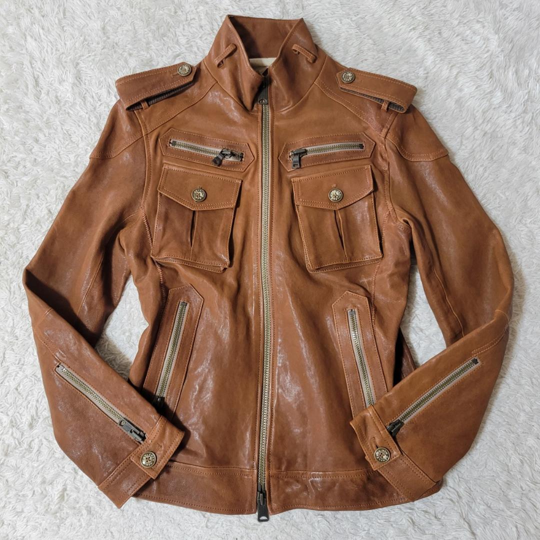 美品✨ バッファローボブズ　レザーライダースジャケット　ミリタリー　山羊革