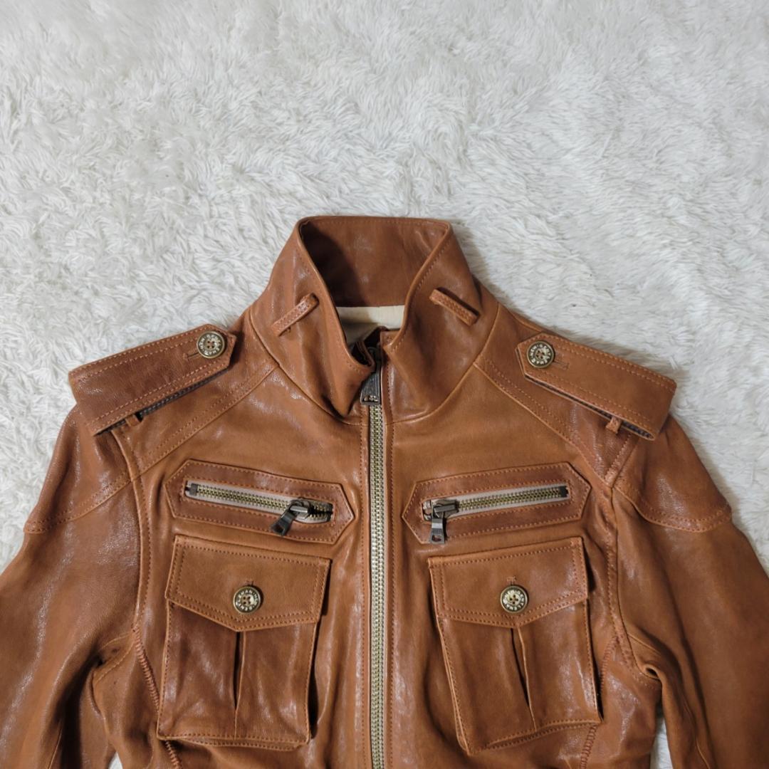 美品✨ バッファローボブズ　レザーライダースジャケット　ミリタリー　山羊革