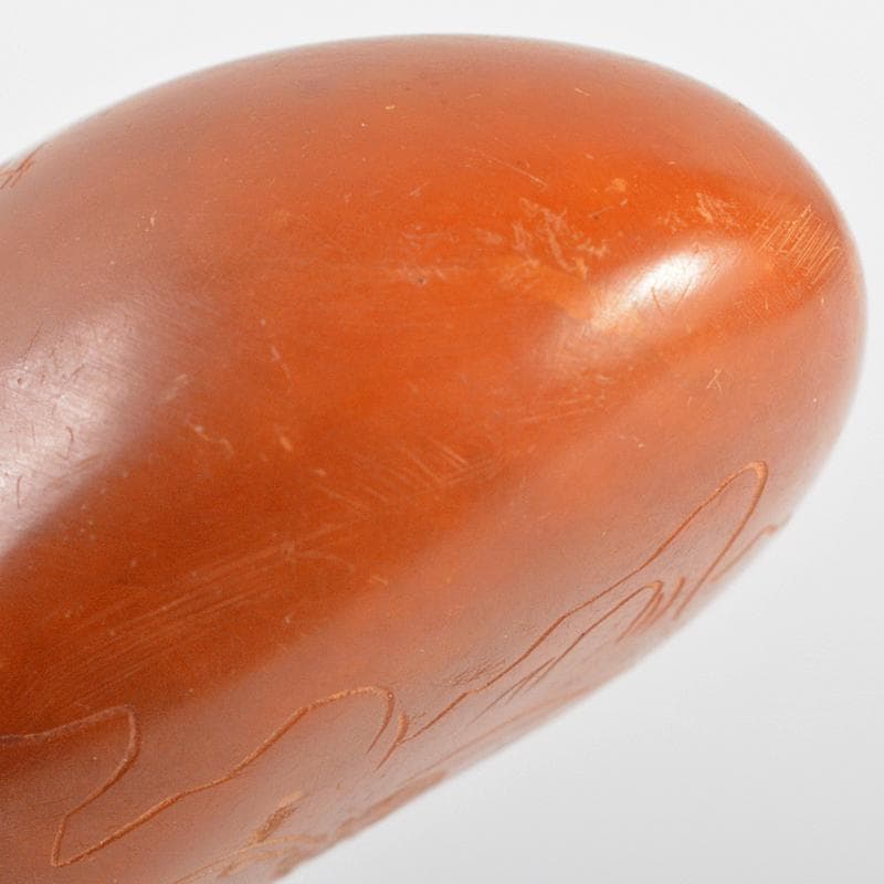 中国　玉石彫刻　山水人物刻　紙鎮　置物　C　R5926