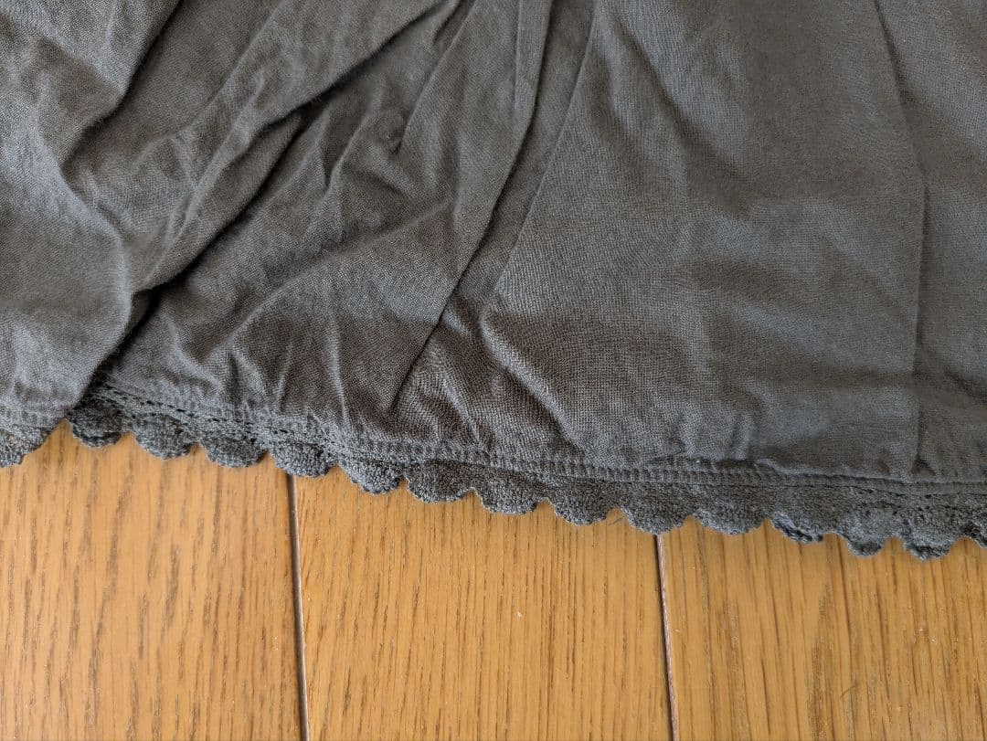 新品タグ付【45r】スーピマ天竺ラッパーパンツ 墨黒