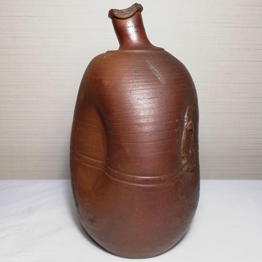 江戸末期 古備前 人形徳利 布袋尊 備前焼 花入 酒器 フラワーベース へそ徳利