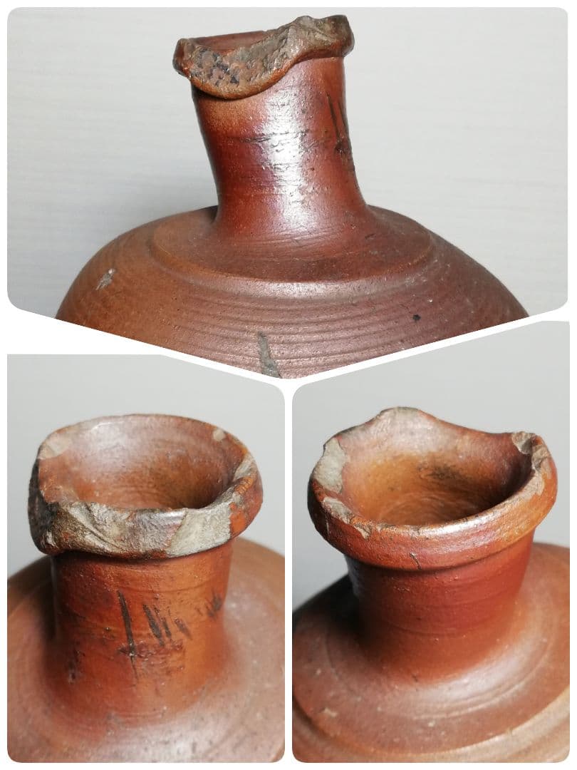 江戸末期 古備前 人形徳利 布袋尊 備前焼 花入 酒器 フラワーベース へそ徳利