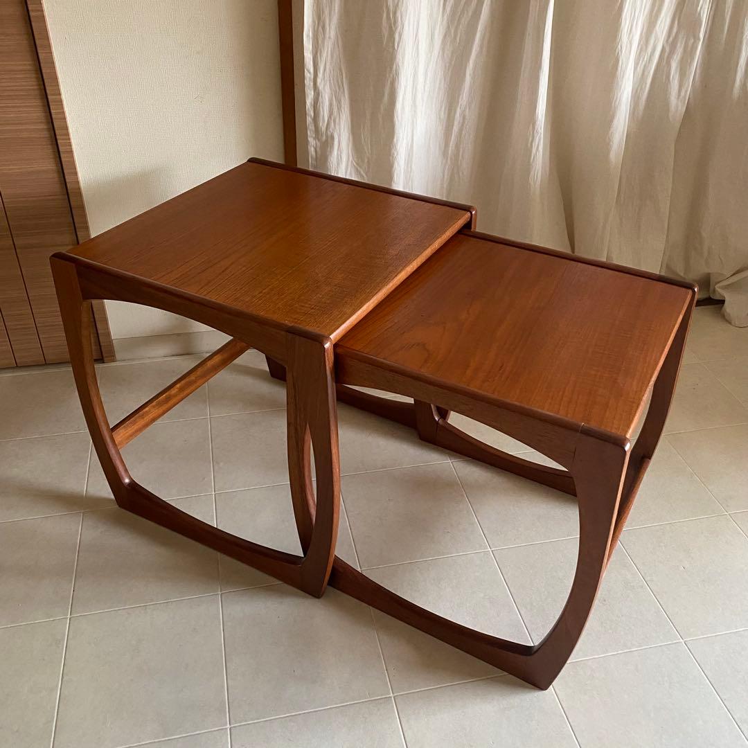 美品　北欧　アンティーク　ネストテーブル　セット　サイドテーブル　チーク　机