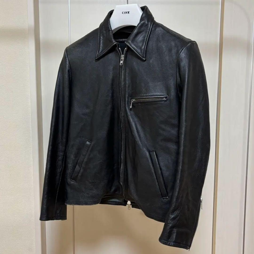 【希少】layering gimmick leather jacket