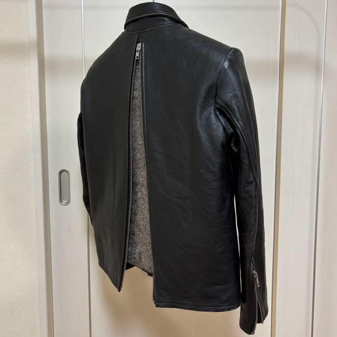 【希少】layering gimmick leather jacket