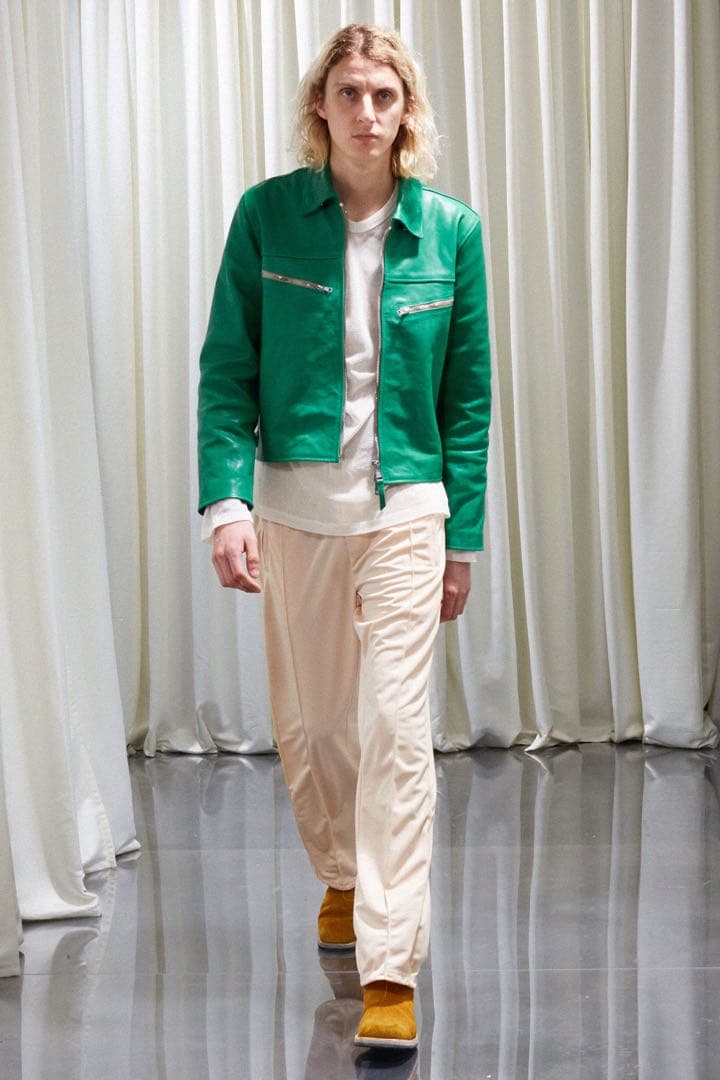 【希少】layering gimmick leather jacket