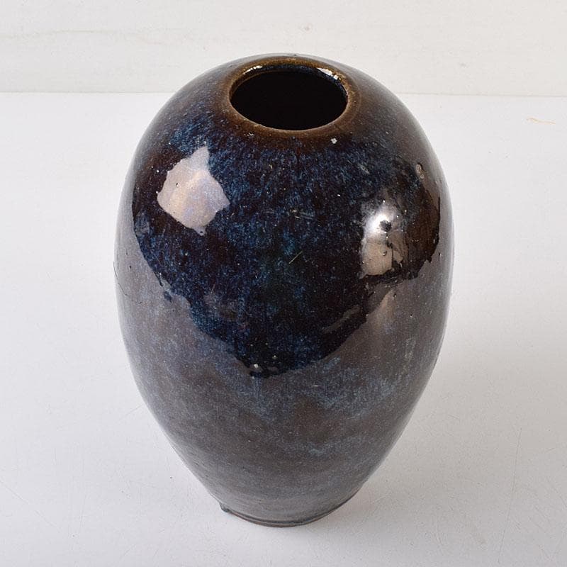 中国　海鼠釉　花瓶　壷　在銘　C　R8613