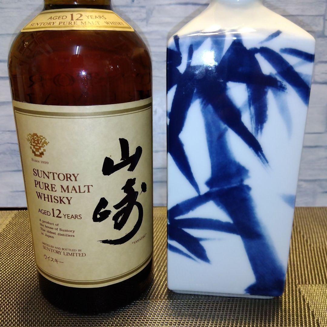 ★ サントリー ピュアモルト 山崎12年  / 未開栓＆空き陶器山崎竹林ボトル