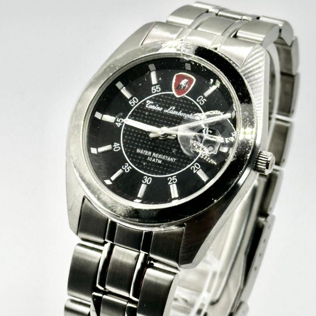 本体保護シール付き トニノ ランボールギーニ 腕時計 クオーツ デイト メンズ