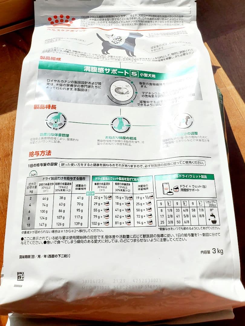  CANIN 療法食サポートS 小型犬用 3kg