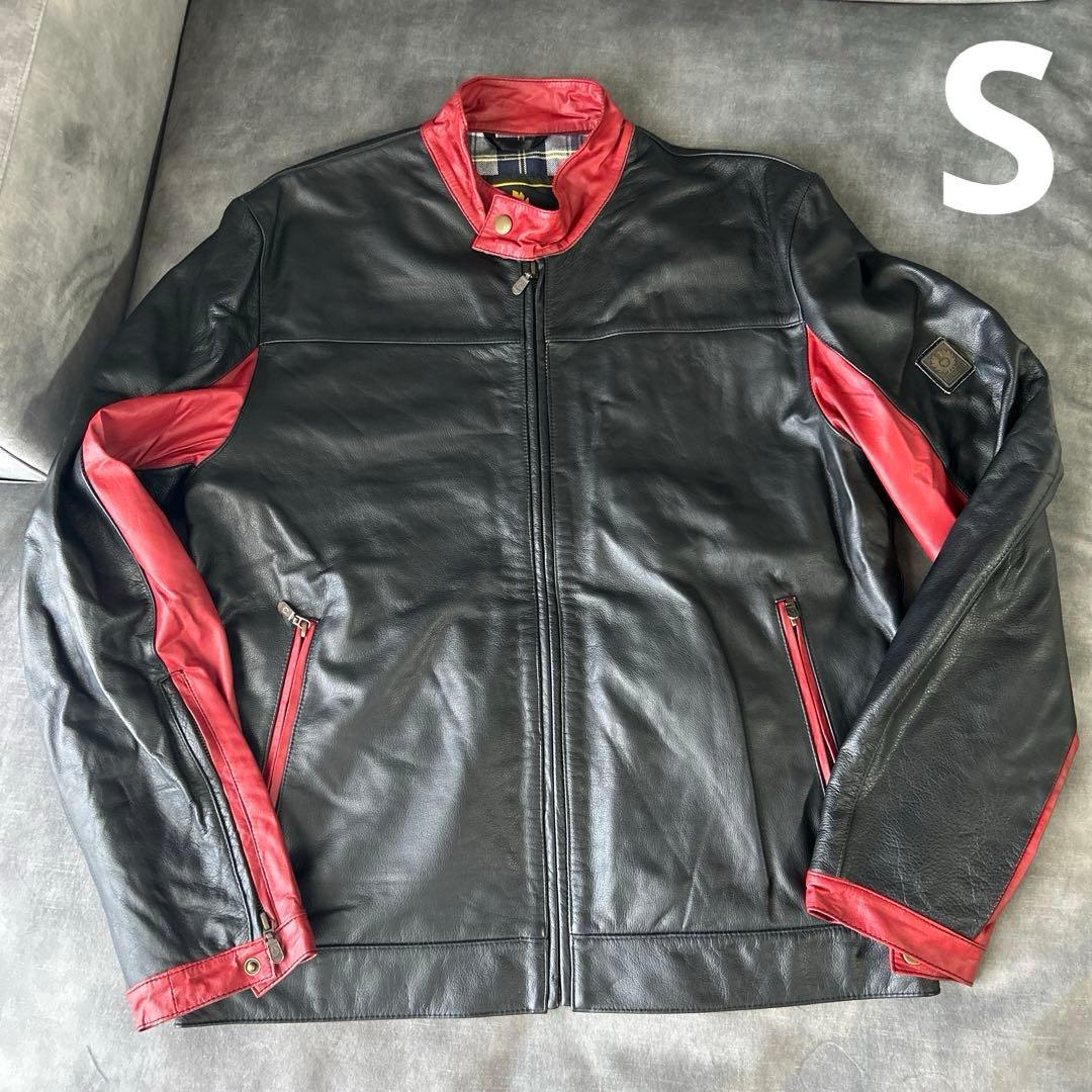 Belstff レザーライダースジャケット 黒 　S