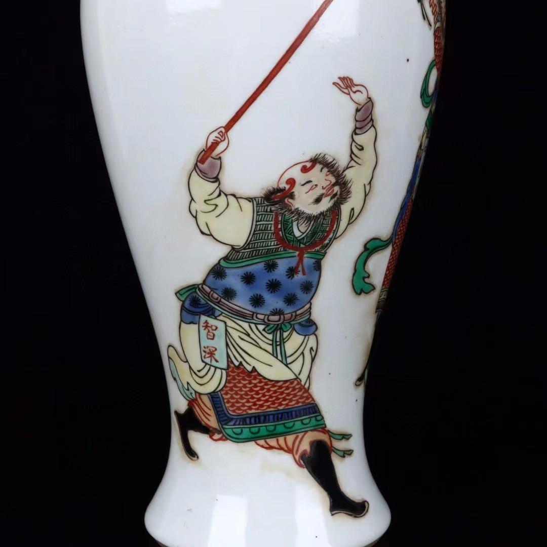 中国古美術✦清康熙紋 粉彩 人物故事紋瓶セット✦置物・花瓶・文房具・陶芸・観賞瓶