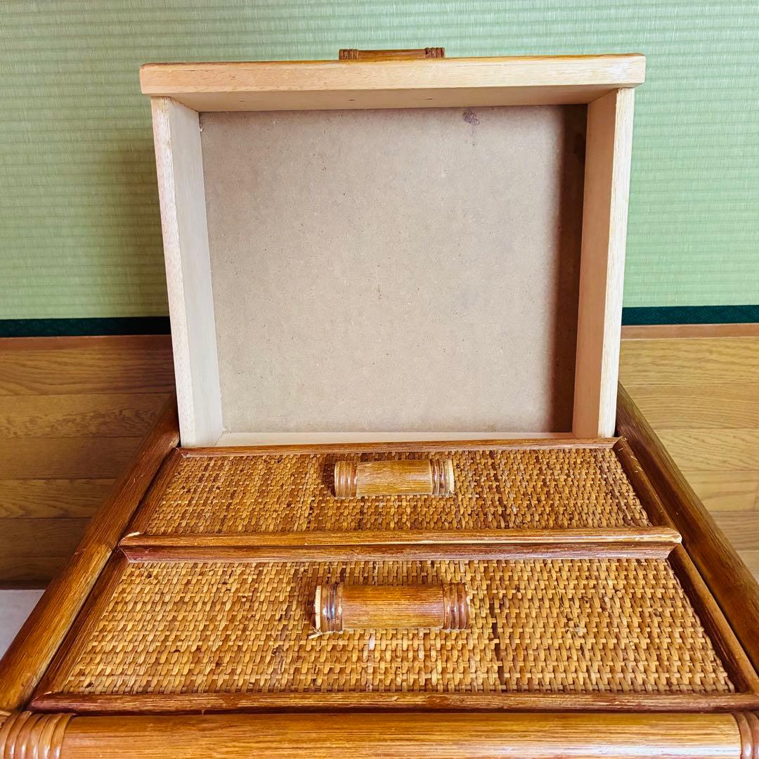 籐家具 ラタン 5段 チェスト 昭和レトロ タンス 収納棚 ナチュラル