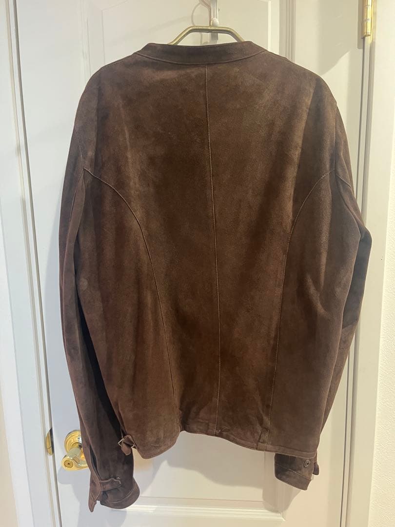ブラウン スエード ライダースジャケット　イタリア製