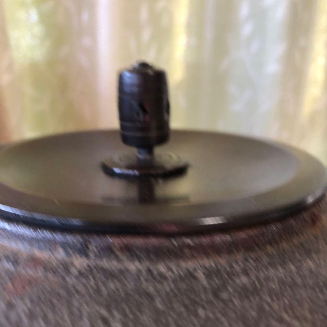 茶道具　筒釜　橋本辰敏　在名　竹地紋　風炉釜