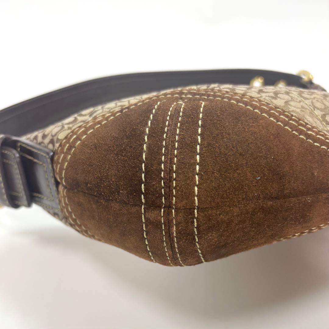 COACH シグネチャー ワンショルダー キャンバス レザー スエード 2154