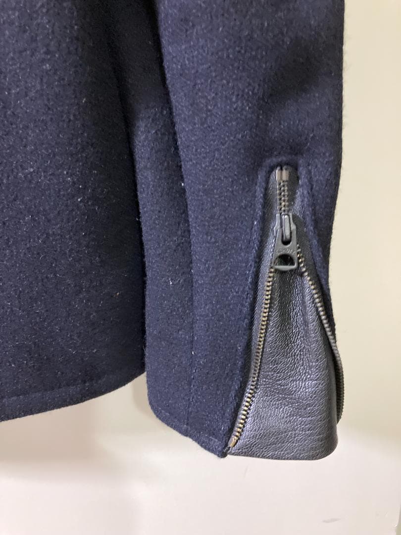 USA製Schott　メルトンウール裏地キルティングダブルライダースジャケット