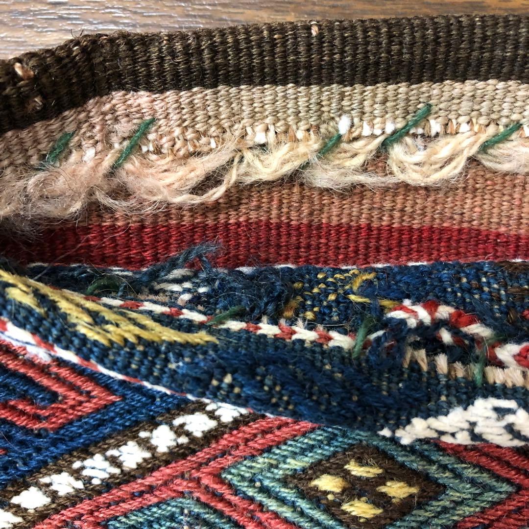 アンティーク/オールド? 塩袋 キリム&ジジム? 手織り トライバルラグ