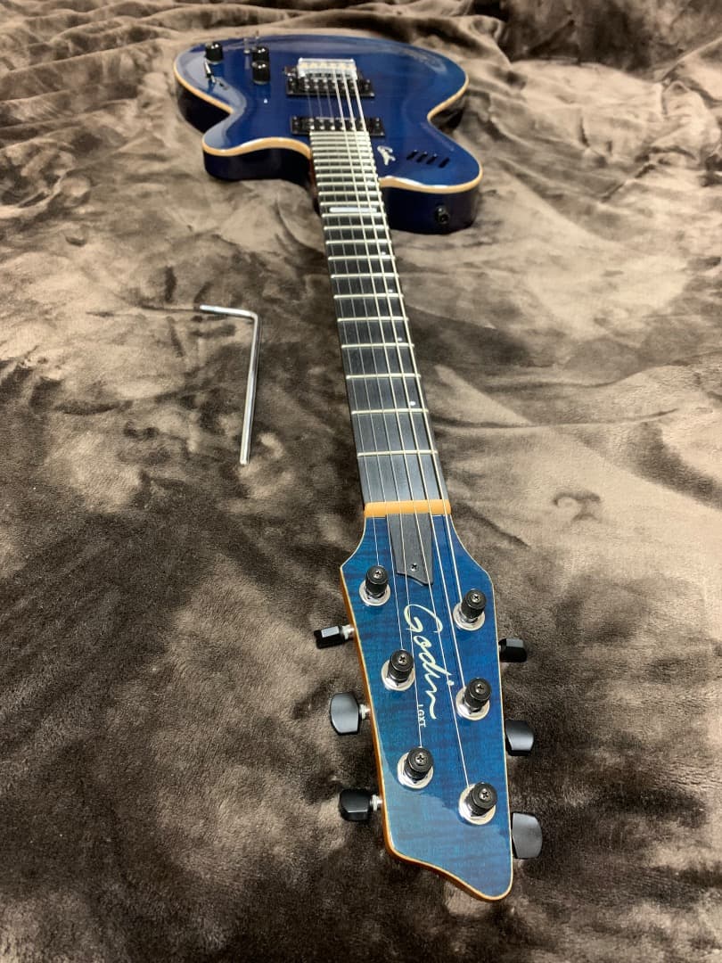 ギター GODIN LGXT Trans Blue Flame AAA SF