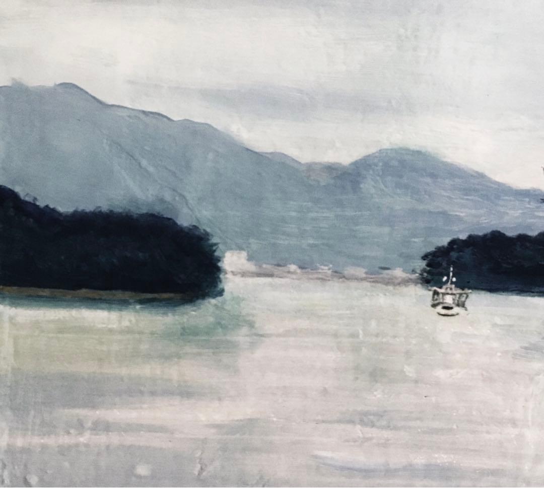 油絵「雨上がり」P4号