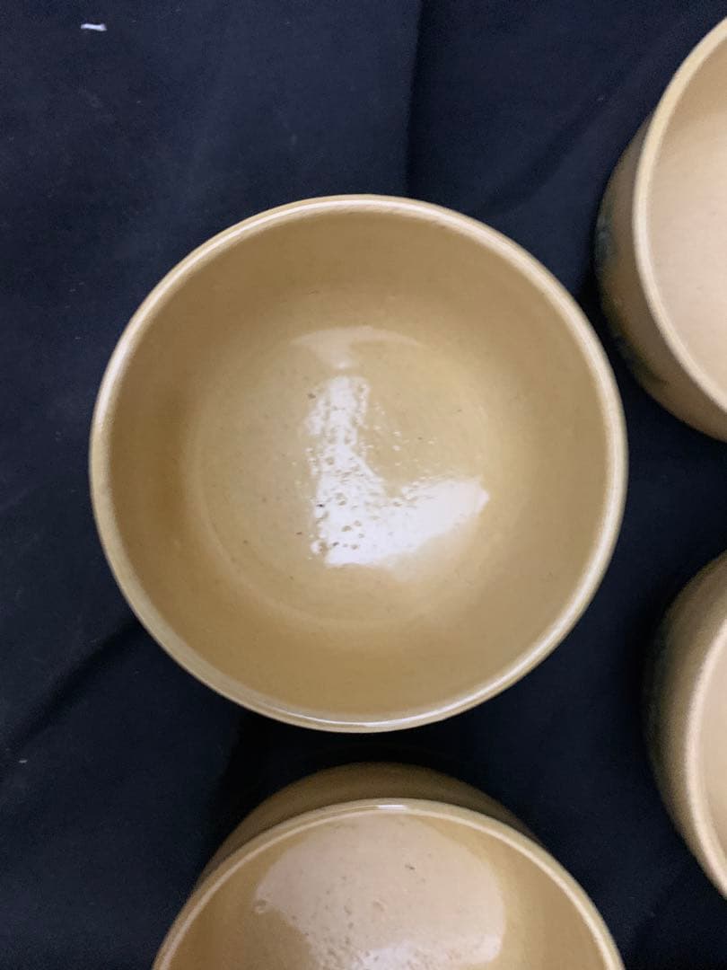 黄瀬戸　湯呑　５客　共箱付き　加藤令吉作