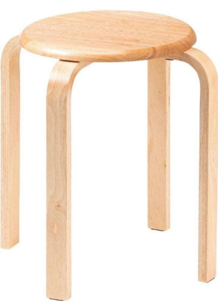 スツール 木製 1脚 天然木 丸椅子 シンプル スタッキング ４脚セット K ⑬