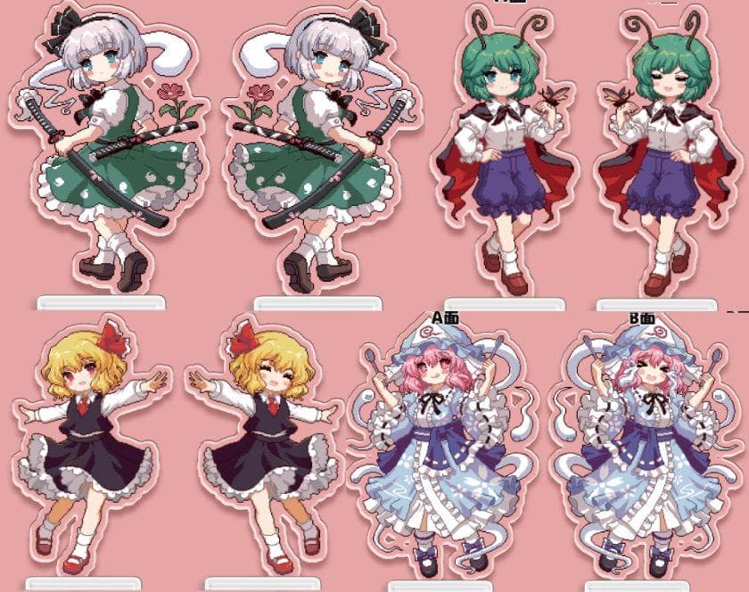 東方プロジェクト アクリルスタンド 40個 魂魄妖夢 西行寺幽々子 博麗霊夢
