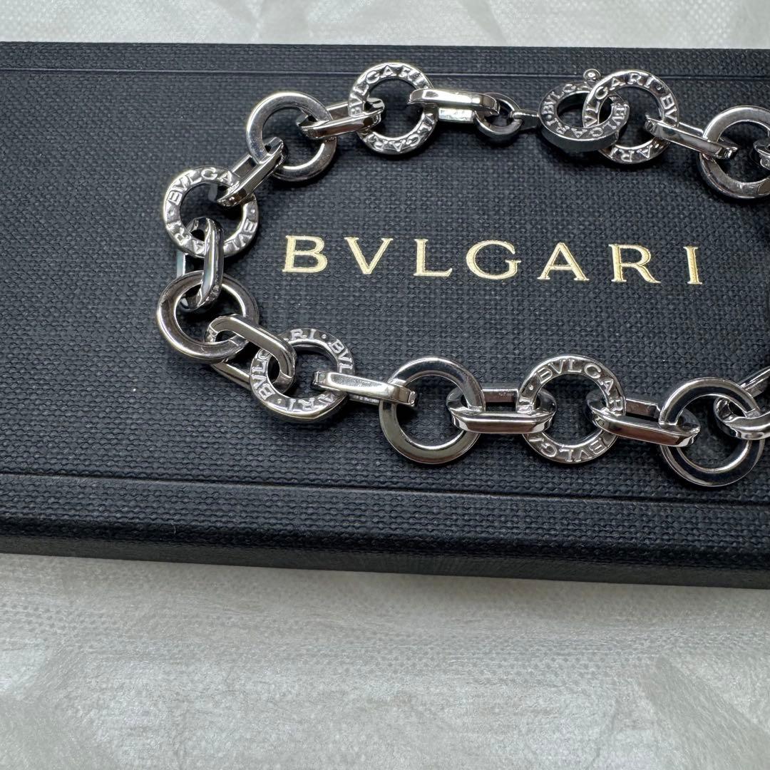 美品☆ BVLGARI ブルガリ　サークルチェーンブレスレット　シルバー メンズ