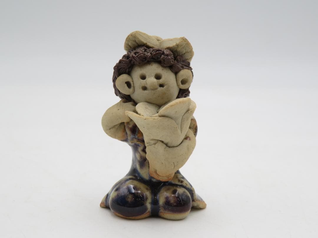 青芳人形 3点セット 陶器人形 森元青芳 砥部焼 オブジェ 置物 インテリア