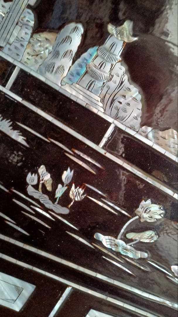 螺鈿細工　壁掛け　中国工芸　アンティーク　59×39.5cm