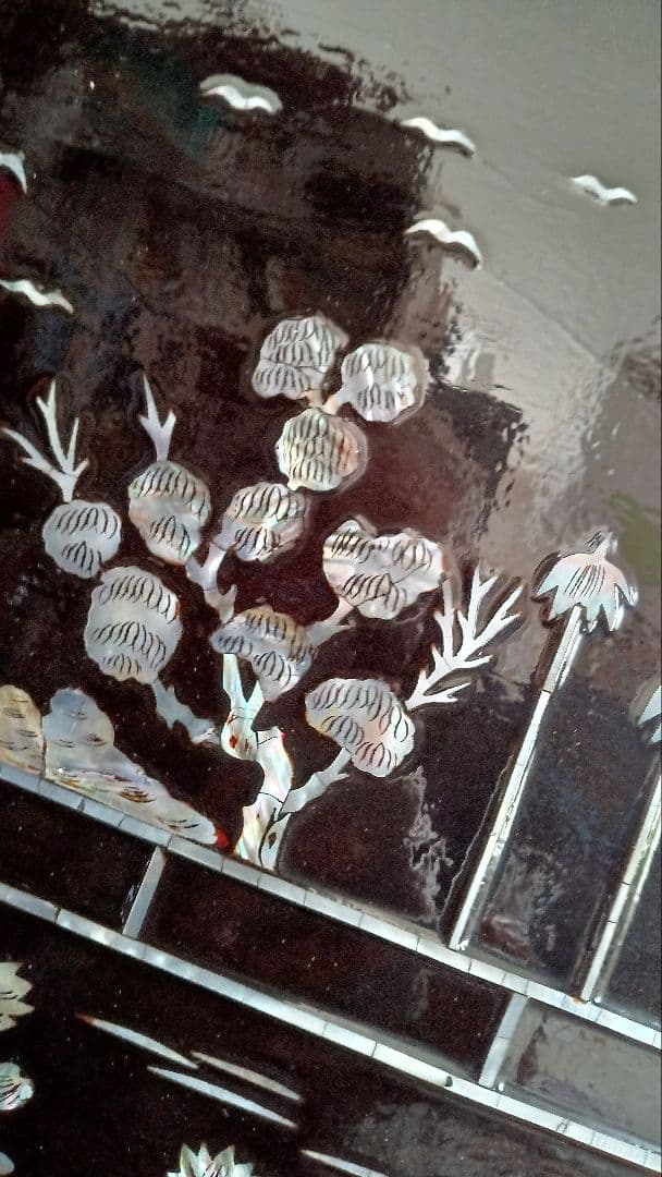 螺鈿細工　壁掛け　中国工芸　アンティーク　59×39.5cm