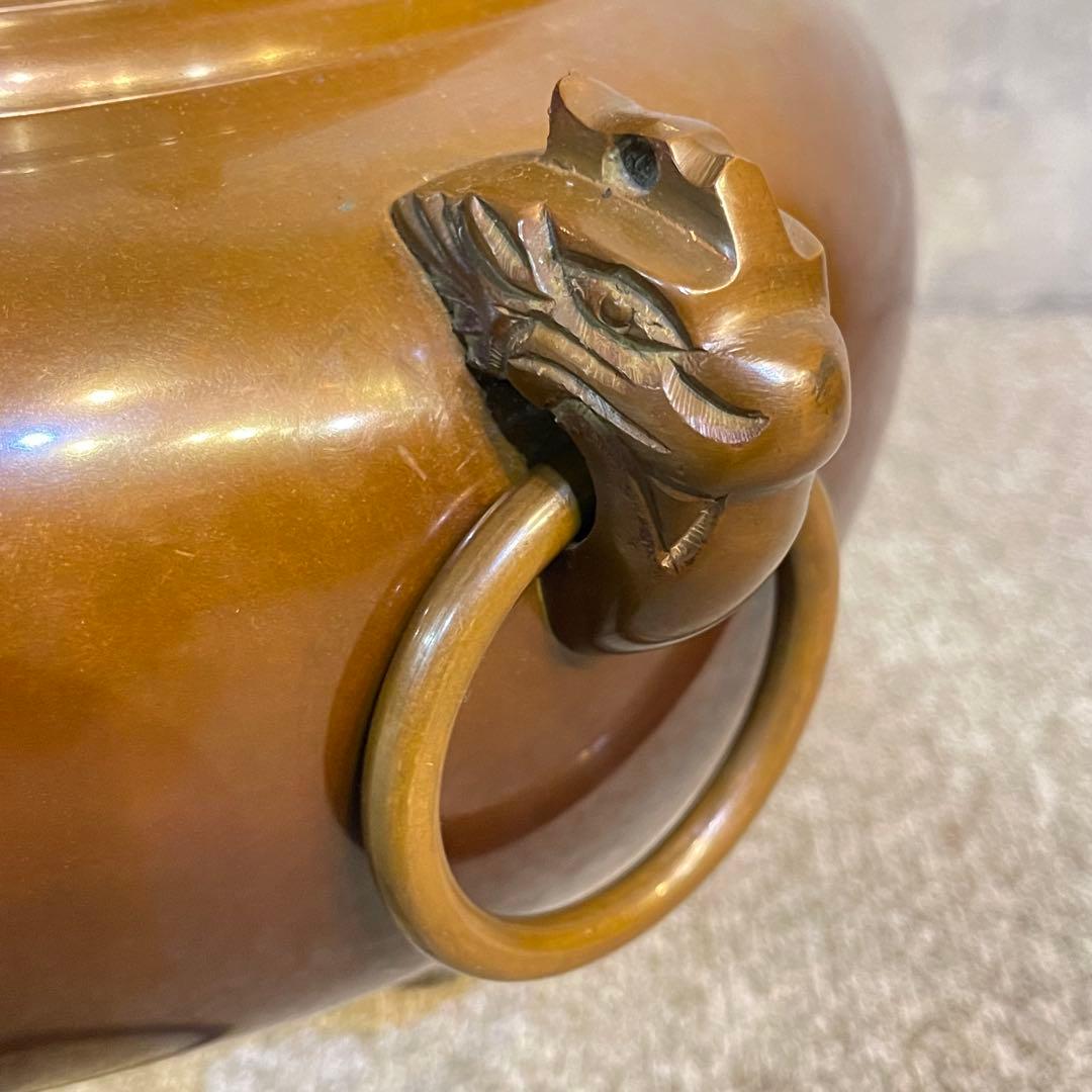 茶道具 釜 茶釜 唐銅 鬼面風炉 丸釜添 閑浄