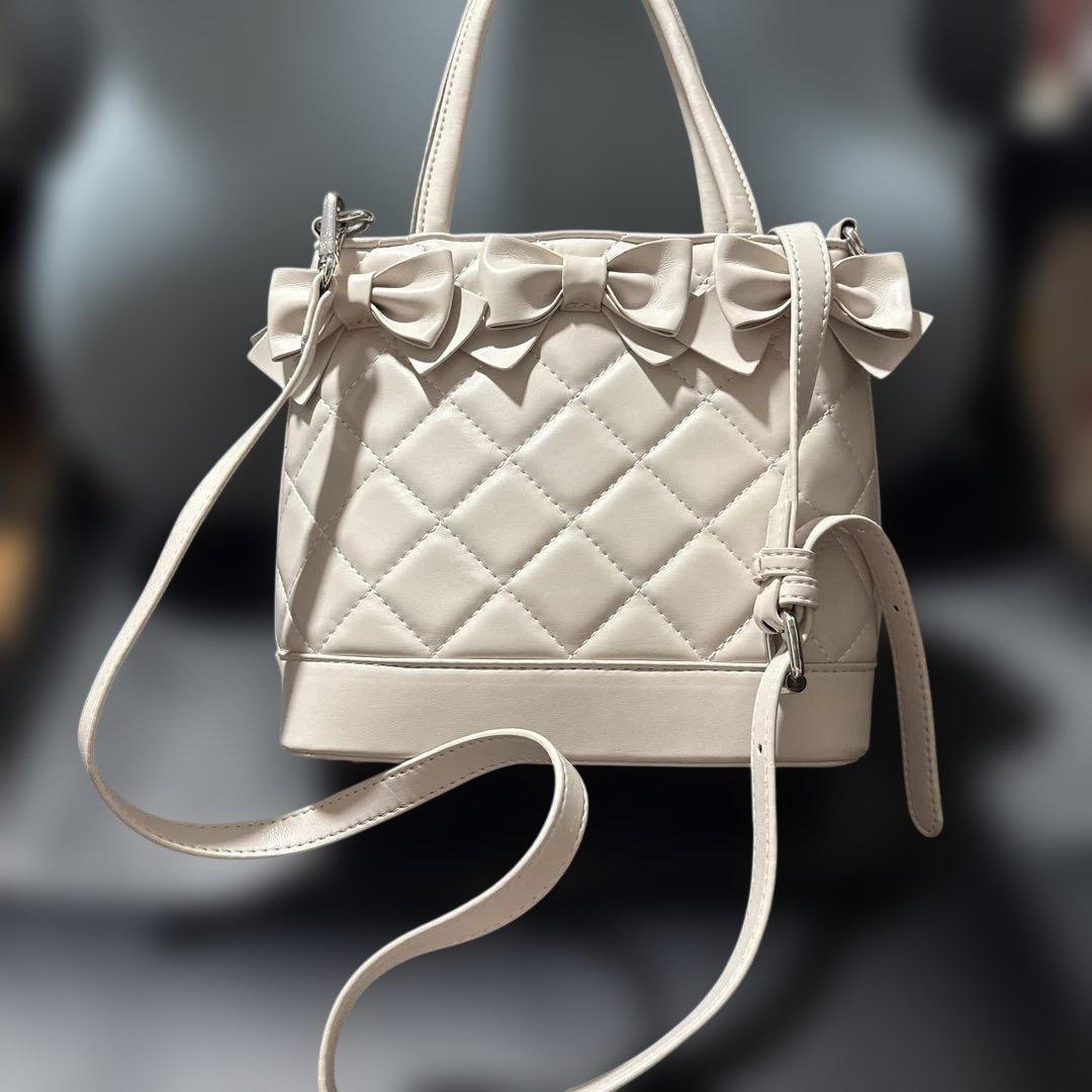 pium キルティングリボンバッグ