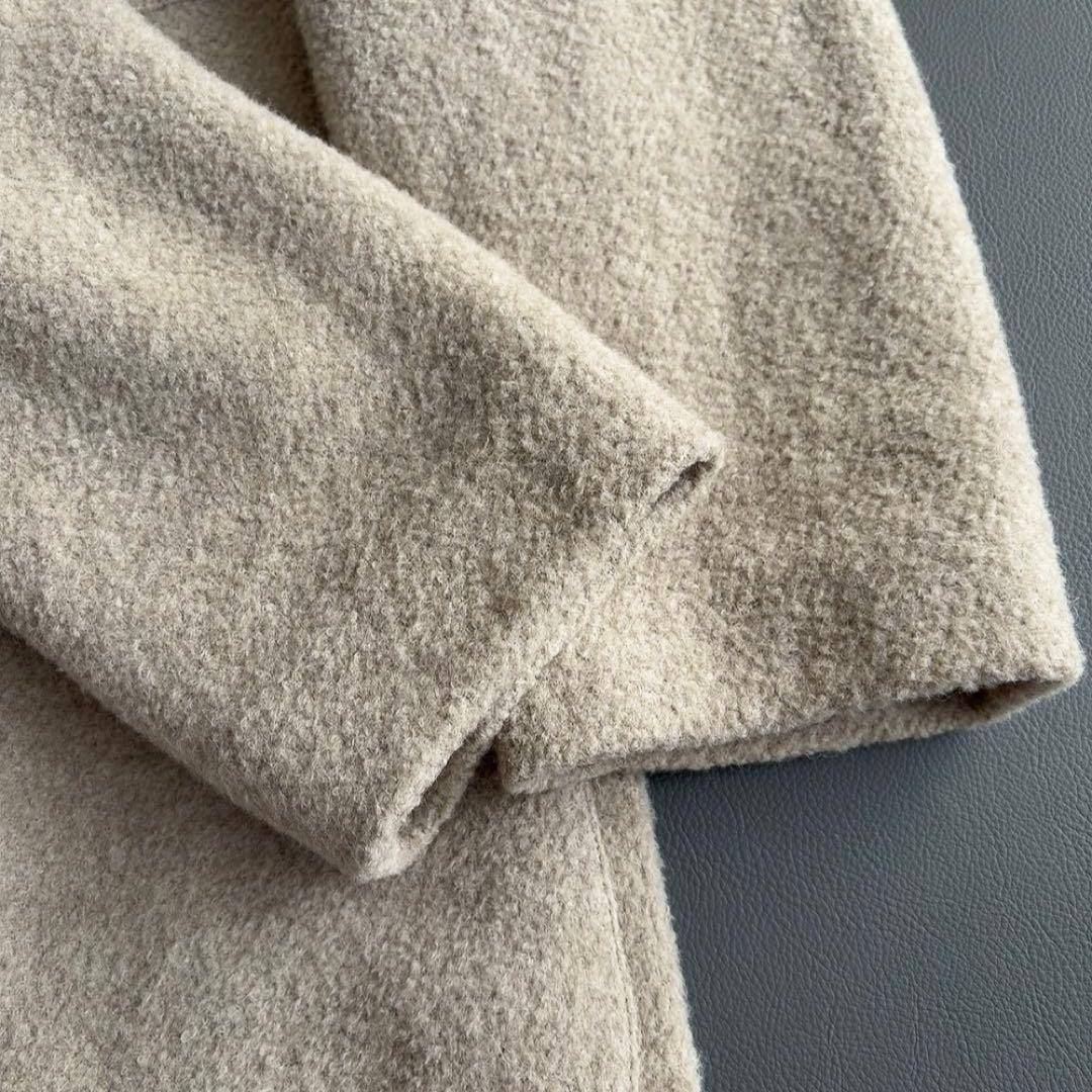 アニオナ　アルパカ　ジャケットコート　ブークレ　ボア　ウール　イタリア製　2XL