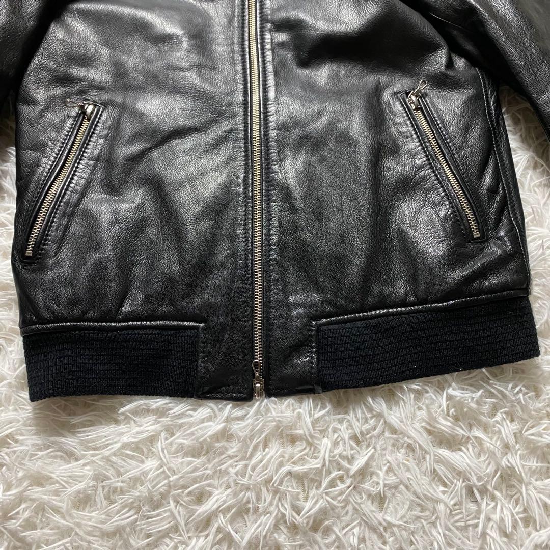 j92fr専用　美品　ナノユニバース　レザー　ブルゾン　本革　ゴートスキン