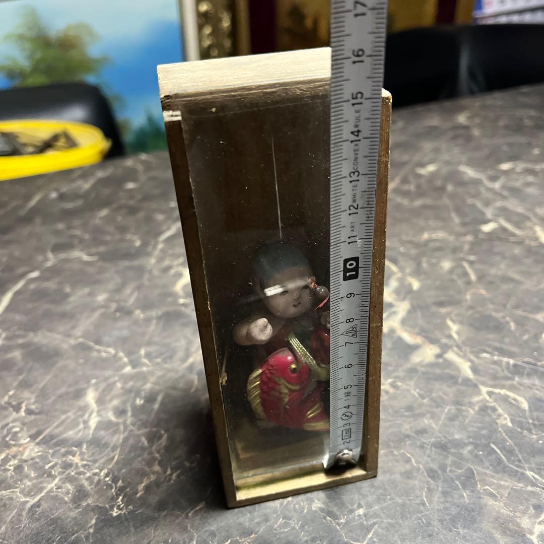 御所人形・江戸時代御所人形、鯛、御台人形・童人形・見立て人形・古いガラスケース入