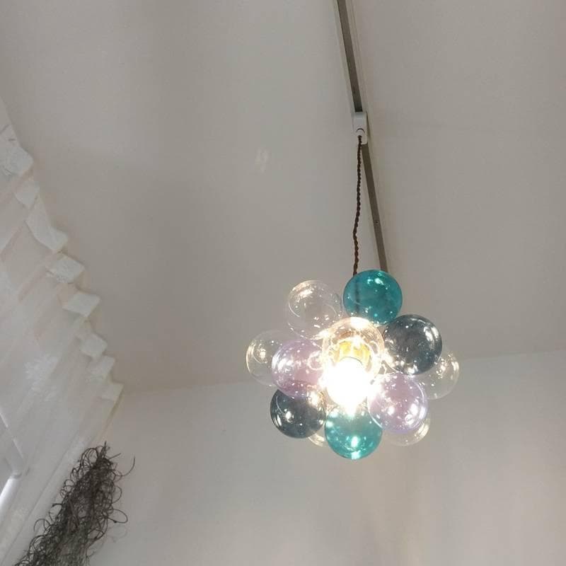 バブルペンダントランプブルー系ガラスボールペンダントライトバブルシャンデリア青