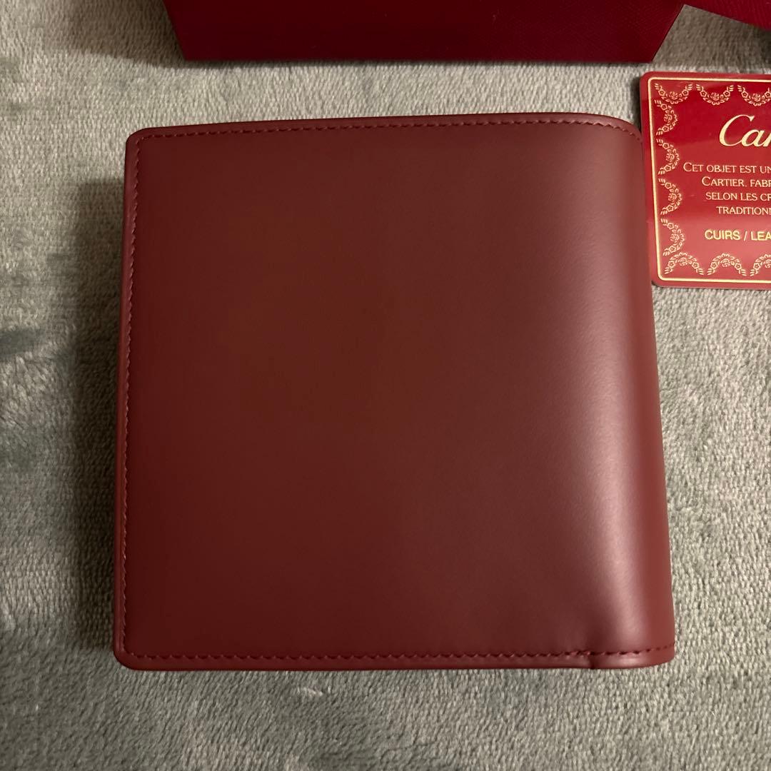 【超美品】Cartier バーガンディ 二つ折り財布