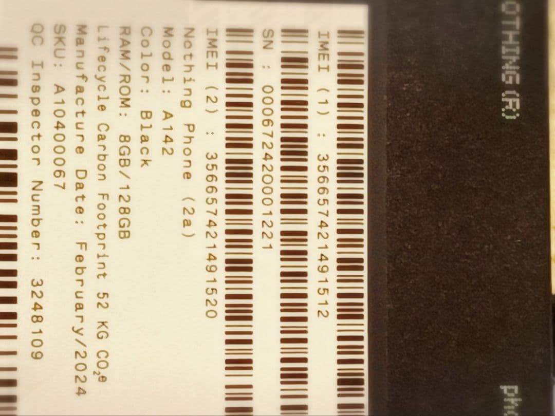 NothingPhone2a 128G SIMフリー