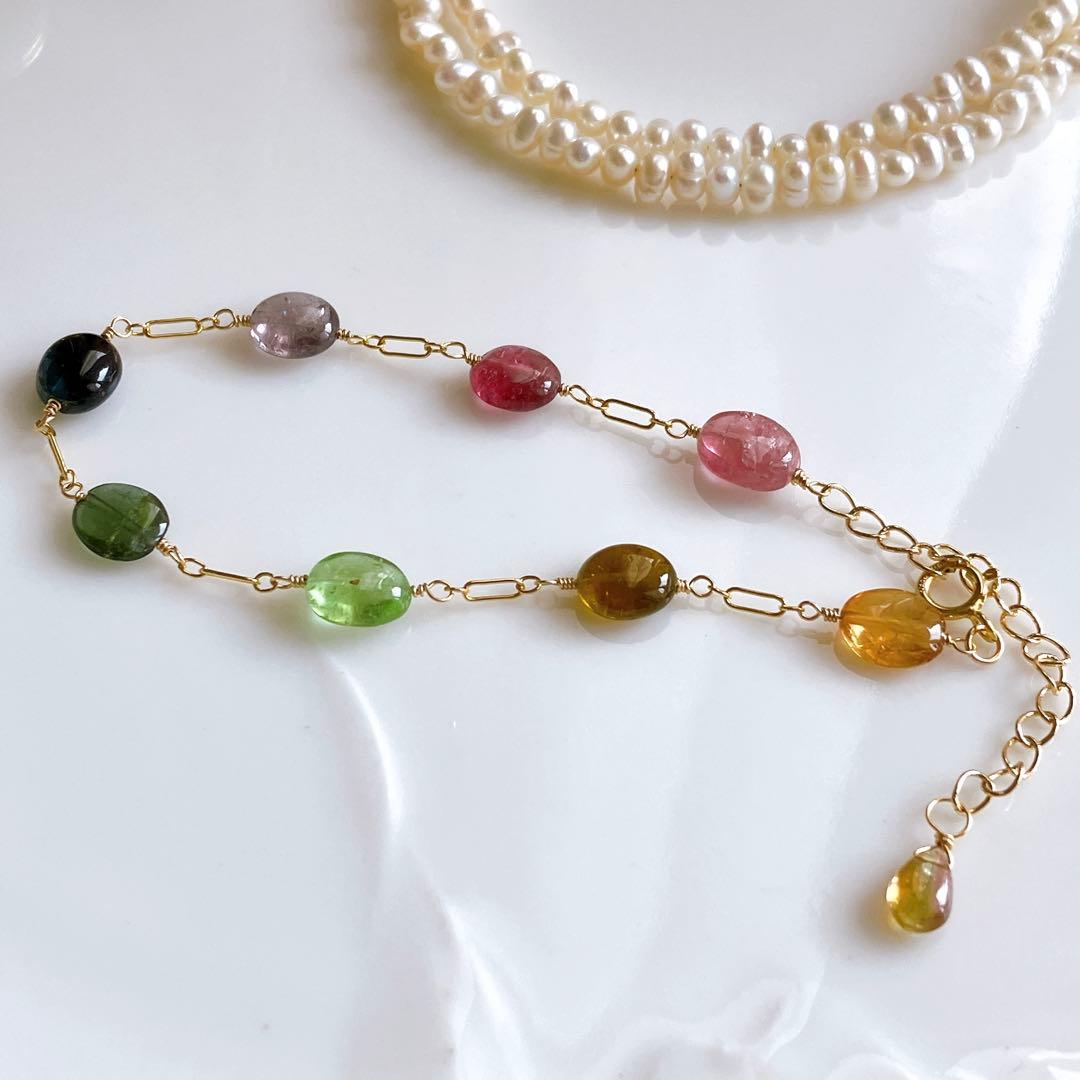 Kaya◆高品質✧スイスブルートパーズ×ブルームーンストーンブレスレット