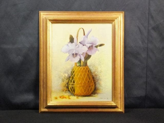 原田彰夫　直筆サイン『かとれあと実』キャンヴァスに油彩 6号 0919D