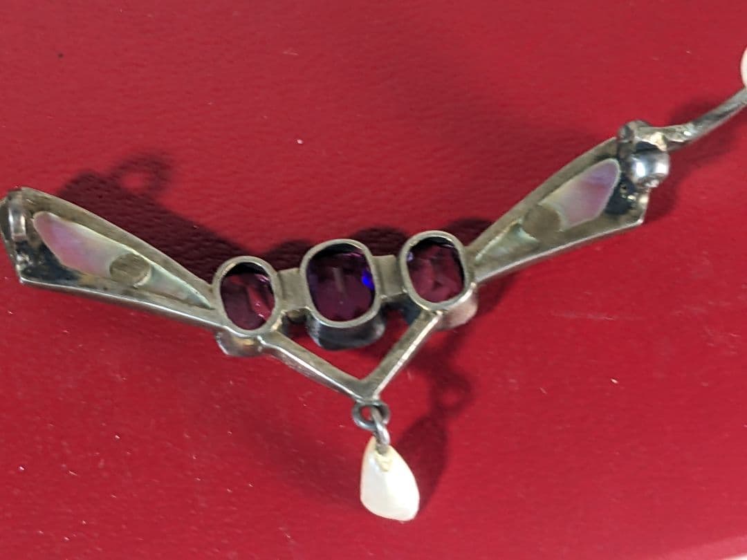 アンティーク　プリカジュールエナメル　アール・ヌーヴォー　ブローチ　お値下げ中